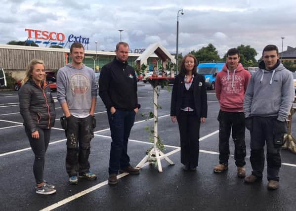 Members of Kells and Connor YFC who took part in the YFCU Build It competition which is supported by Tesco. The team consisted of Rachel Barr, Peter McWhirter, Sam McDonald and Alex Wylie