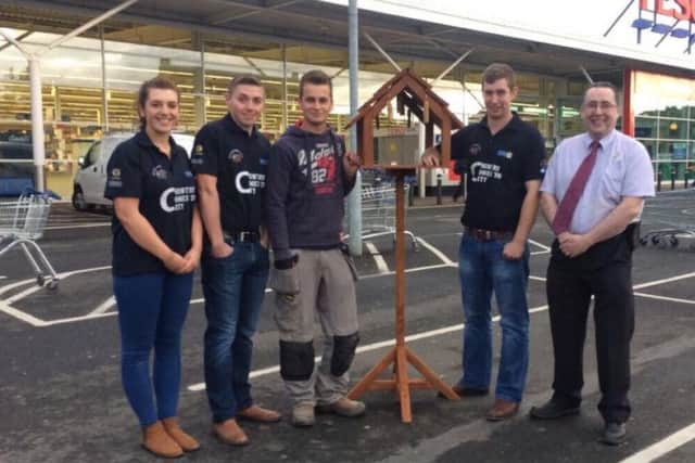 Members of City of Derry YFC who took part in the YFCU Build It competition which is supported by Tesco. The consisted of Gordon Crockett, Lynne Montgomery, Cameron Nutt and Joel Eakin