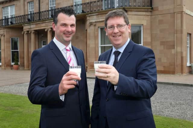 Dairy farmer, Mark Blelock, who has been elected Chairman of the Dairy Council for Northern Ireland, and Dermot Farrell, General Manager Foodservice Division with Lakeland Dairies Co-op, who has been elected vice Chairman.