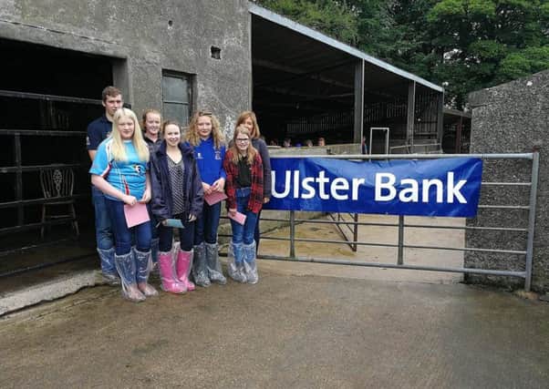 Co Londonderry YFCU members are pictured with Ulster Bank representative Lynda Esler at the Co Londonderry beef and sheep stock judging heats