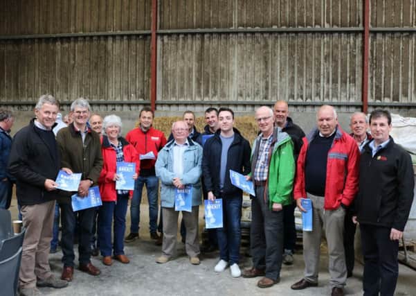 Members of the South Antrim Group on James Watts farm earlier this week at the UFU Brexit update meeting.