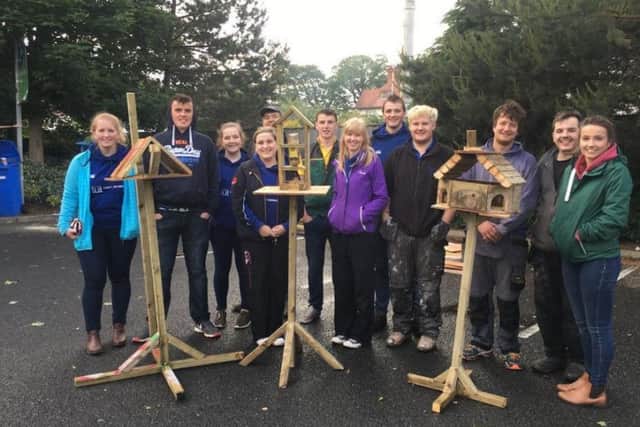 Randalstown YFC Build It teams with their finished bird houses