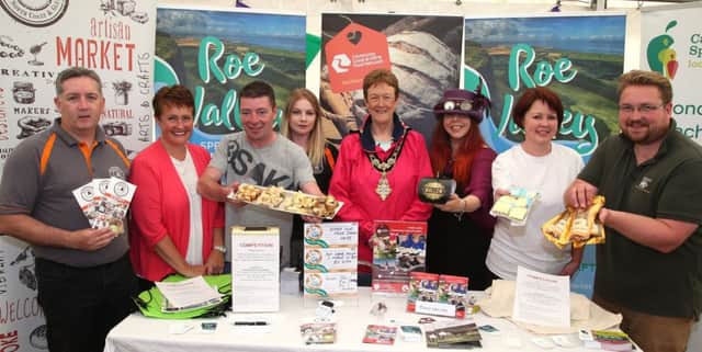 Local produce will be served up in abundance when the very first Roe Valley Market is held at Drumceatt Square in Limavady on Saturday 29th July. The new venture was officially launched with the help of traders and the Mayor of Causeway Coast and Glens Borough Council, Councillor Joan Baird, at Limavady Agricultural Show.PICTURE KEVIN MCAULEY/MCAULEY MULTIMEDIA
