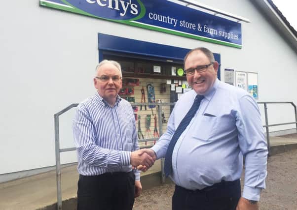 Pictured: (left to right) John Deeny and Dessie Ferguson, Fane Valley Stores, General Manager