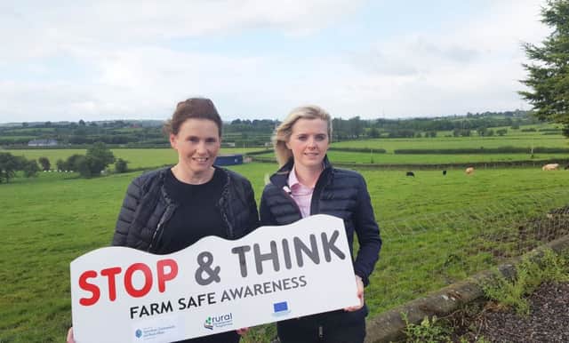 Pictured are Teresa Canavan and Samantha Morrow from the NI Rural Development Council, encouraging farmers, farm families and farm employees to attend one of the upcoming workshops.