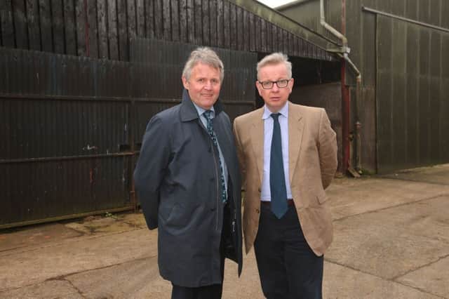 UFU president Barclay Bell with Defra secretary Michael Gove