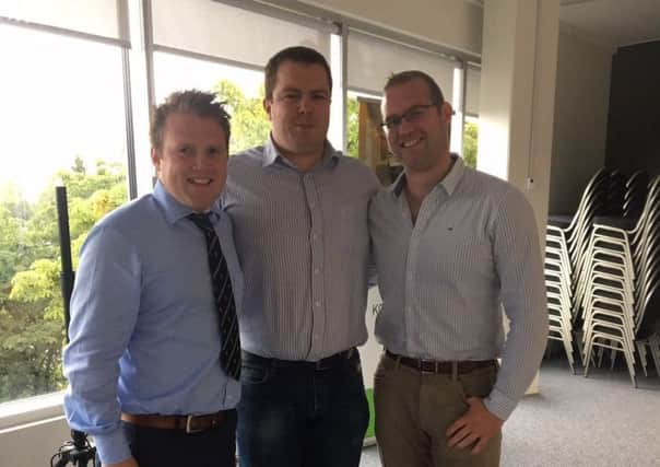 YFCU president James Speers, outgoing RYE board member for group 1, Paddy Delaney and Geoff Thompson, board member for European youth policy advocacy at Rural Youth Europes General Assembly