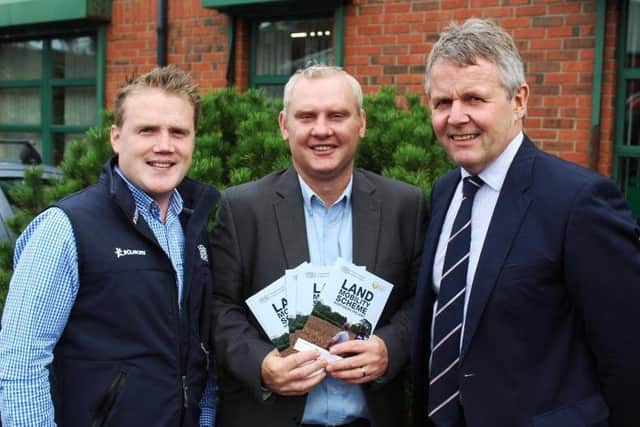 YFCU president James Speers with John McCallister and UFU president Barclay Bell
