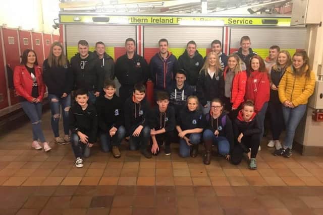 Holestone members at a recent out meeting to Ballymena Fire station