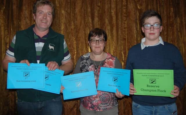 Sean Doyle, Farm manager of Peter  Lawson, Glenbrooke farm, collectign his awards